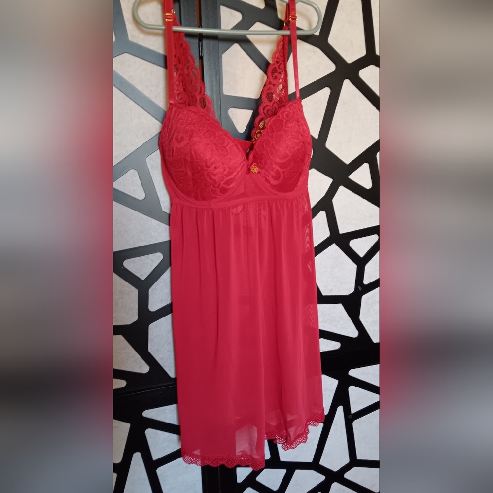Daisy Fuentes - Babydoll & Thong Set - XL - Red NWOT
